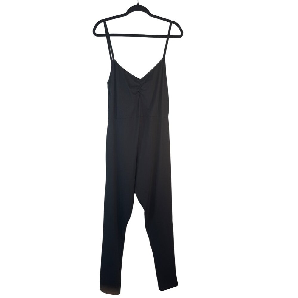 2/$30 NWT PLT Plus Size 18 Black Cotton Ruched Bust Jumpsuit